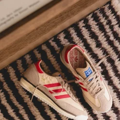 Adidas Sneakers En Cuir|Baskets Décontractées Terrace*SL 72 RS Magic Beige / Pure Ruby / Sand Strata
