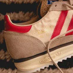 Adidas Sneakers En Cuir|Baskets Décontractées Terrace*SL 72 RS Magic Beige / Pure Ruby / Sand Strata