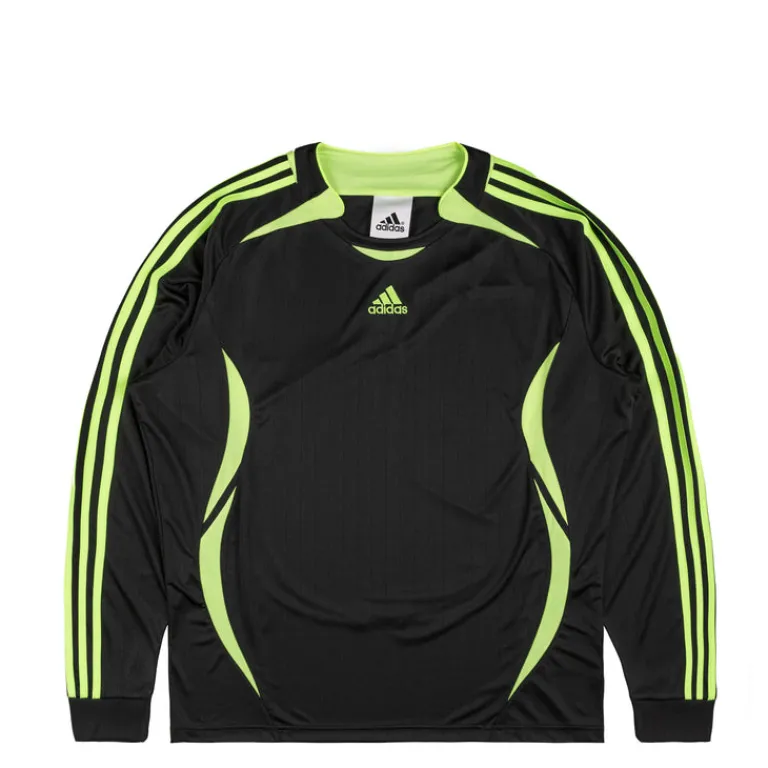 Adidas T-Shirts*Teamgeist Adicolor Long Sleeve Tee Black / Signal Green