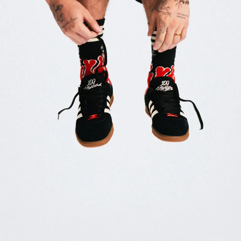 Adidas Sneakers En Cuir|Baskets Décontractées Terrace*x 100 Thieves Palos Hills Carbon / Crew White / Core Orange