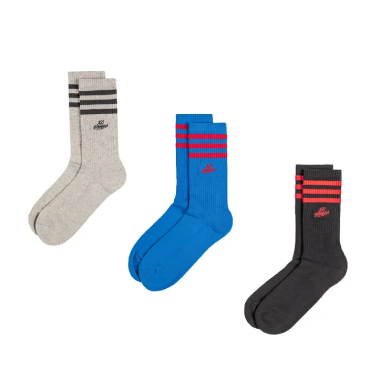 Adidas Chaussettes*x 100 Thieves Socks Black / Melange Grey Heather / Bluebird