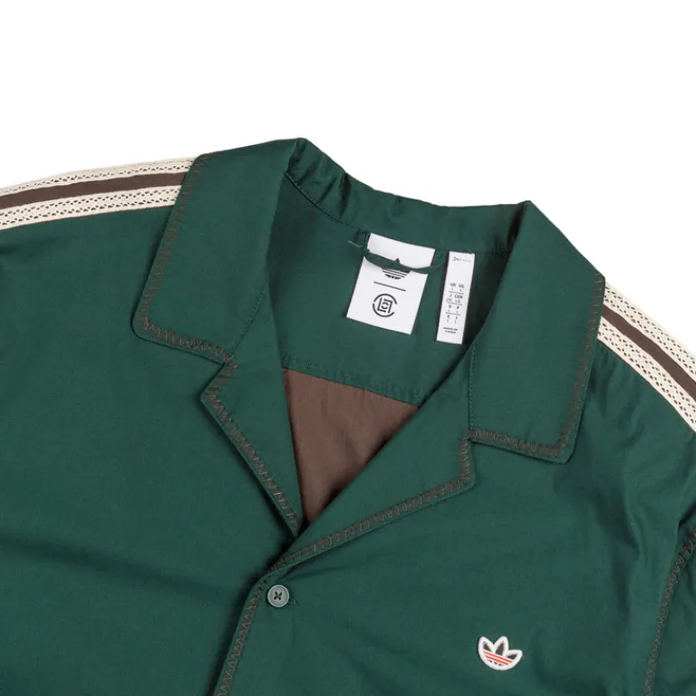Adidas T-Shirts*x Clot by Edison Chen Bowling Shirt Dark Brown
