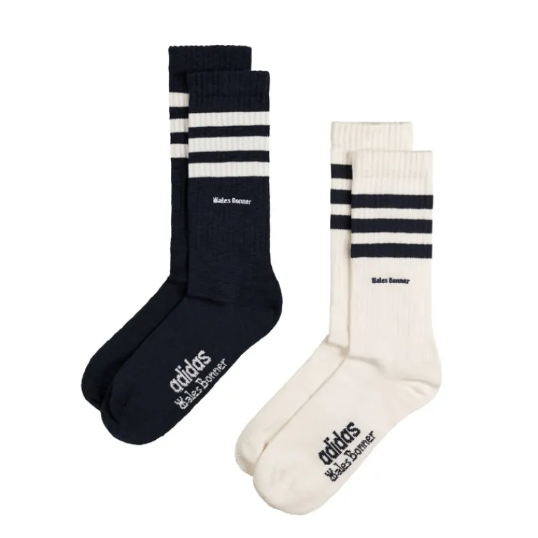 Adidas Chaussettes*x Wales Bonner 3 Stripe Sock Night Navy / Chalk White
