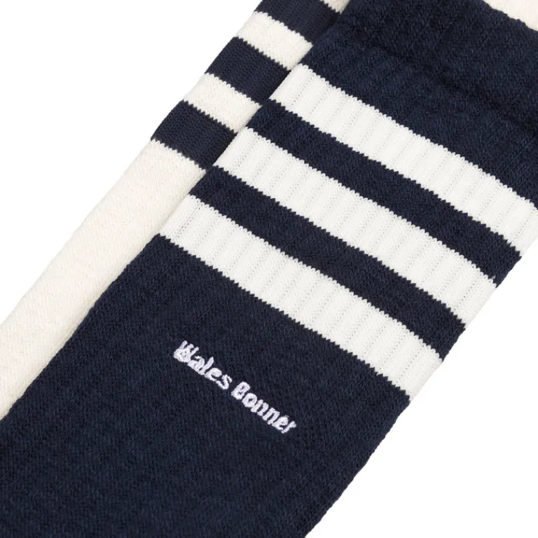 Adidas Chaussettes*x Wales Bonner 3 Stripe Sock Night Navy / Chalk White