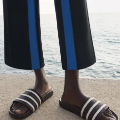 Adidas Sneakers Végétaliens|Mules & Slides*x Wales Bonner Adilette Dark Brown / Wonder White / Night Brown