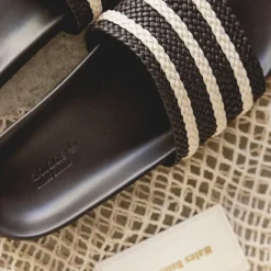 Adidas Sneakers Végétaliens|Mules & Slides*x Wales Bonner Adilette Dark Brown / Wonder White / Night Brown