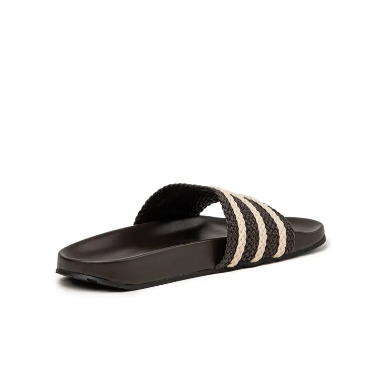 Adidas Sneakers Végétaliens|Mules & Slides*x Wales Bonner Adilette Dark Brown / Wonder White / Night Brown