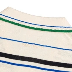 Adidas T-Shirts*x Wales Bonner Knit Polo Wonder White / Night Indigo / Bluebird / Green