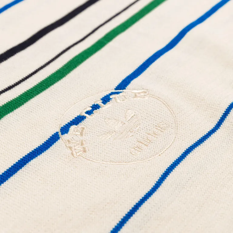 Adidas T-Shirts*x Wales Bonner Knit Polo Wonder White / Night Indigo / Bluebird / Green