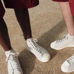 Adidas Sneakers Montantes|Sneakers En Cuir*x Wales Bonner Superstar Hi Mist Stone / Wonder White / Gold Metallic