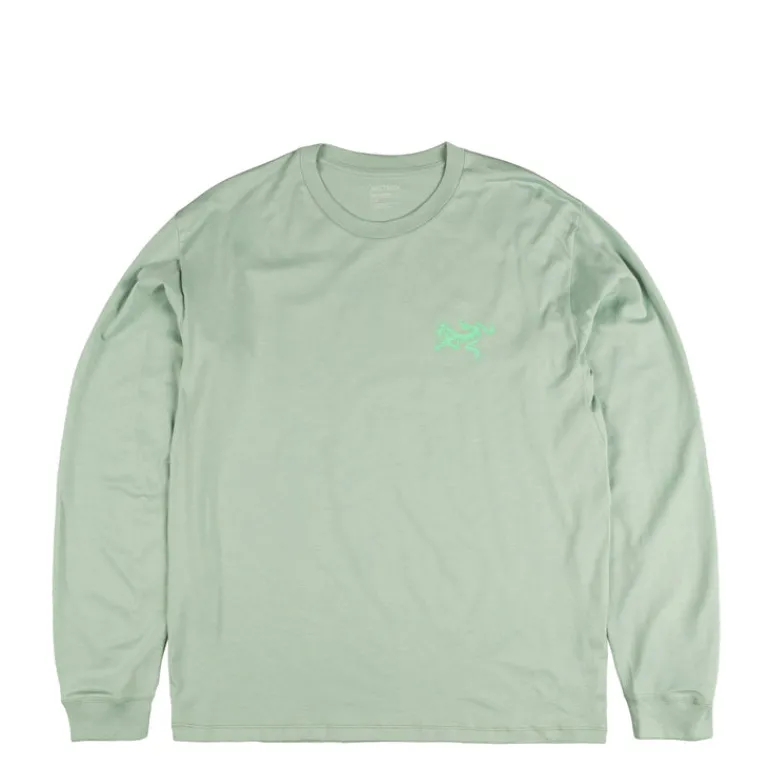 Arcteryx T-Shirts*Kragg SL Cotton Bird Tile Longsleeve Stone Green / Phosphorescent