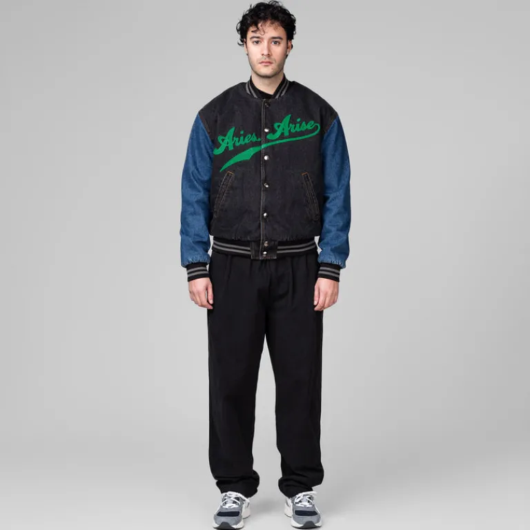Aries Gilets*Varsity Denim Jacket Multi