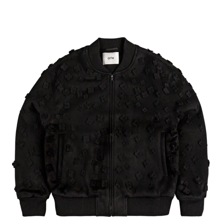 Arte Antwerp Gilets*Flower Bomber Jacket Black