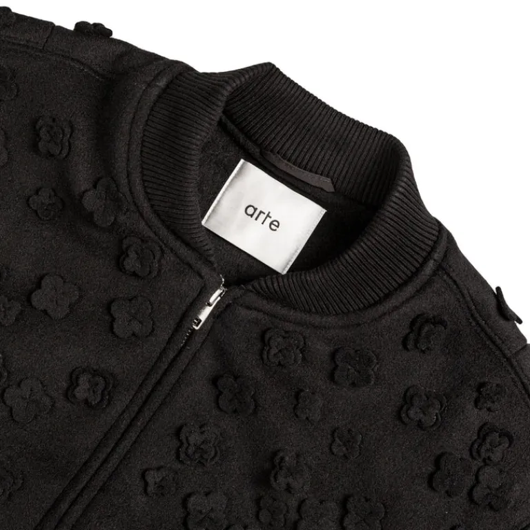 Arte Antwerp Gilets*Flower Bomber Jacket Black