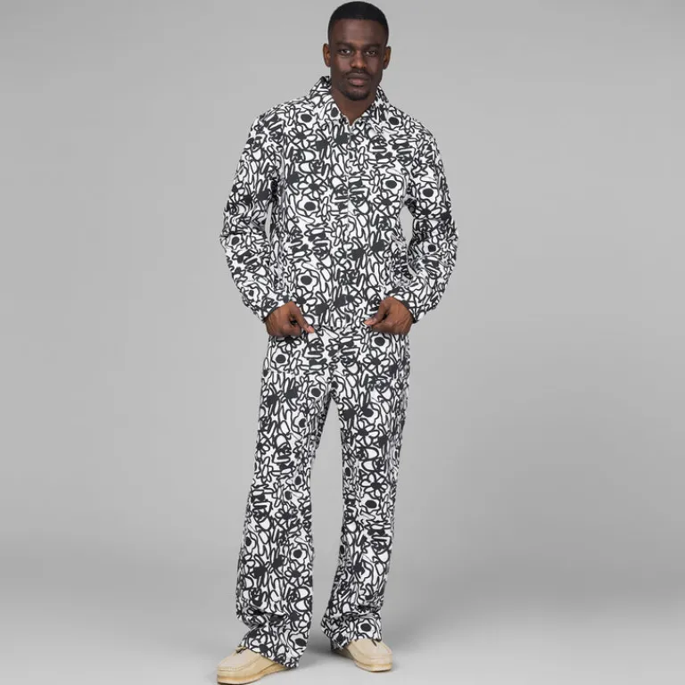Arte Antwerp Pantalons*Flowers Allover Pants Black / White