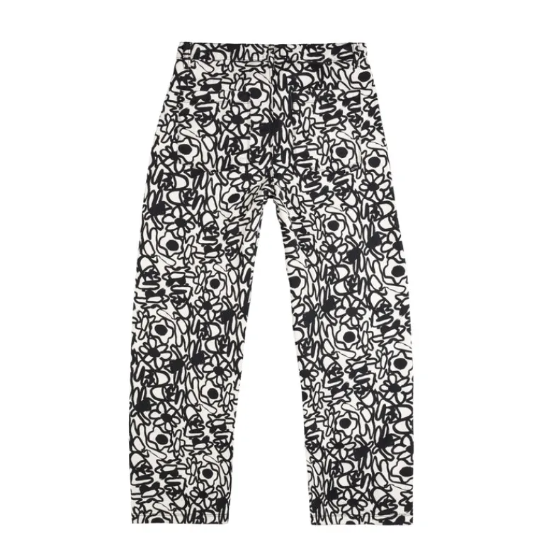 Arte Antwerp Pantalons*Flowers Allover Pants Black / White