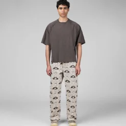 Arte Antwerp Pantalons*Hand Heart Print Pants Cream / Brown