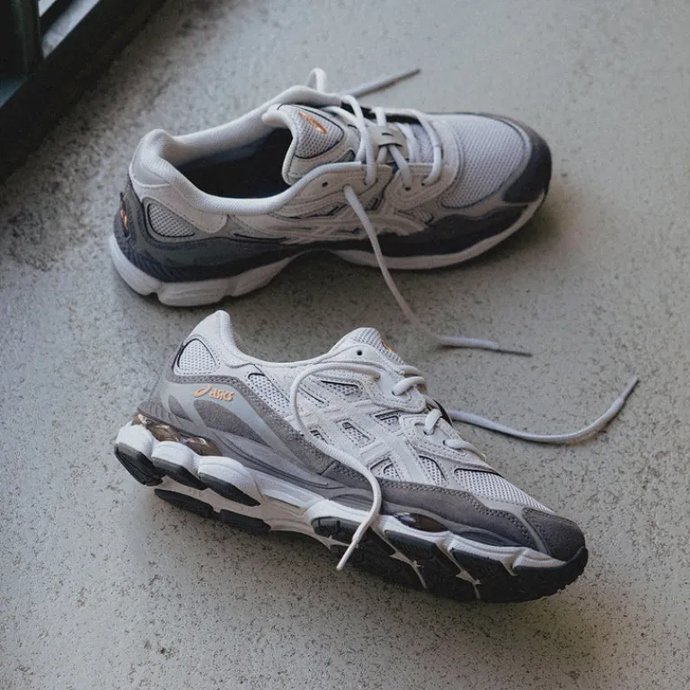 Asics Sneakers En Cuir|Chaussures De Running Retro*GEL-NYC Cloud Grey / Cement Grey