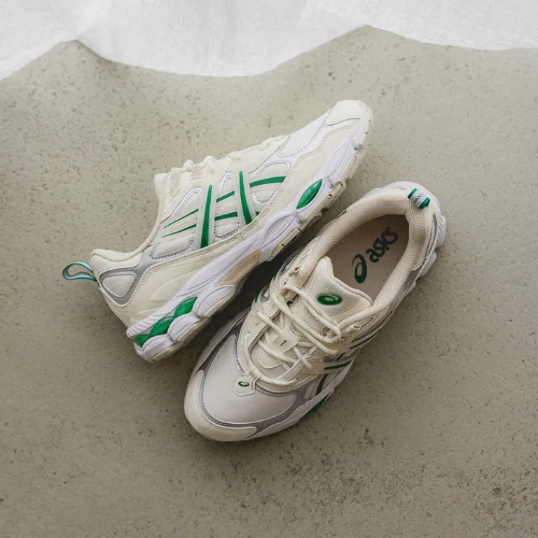 Asics Sneakers En Cuir|Chaussures De Running Retro*GEL-NYC *Utility* Cream / Kale