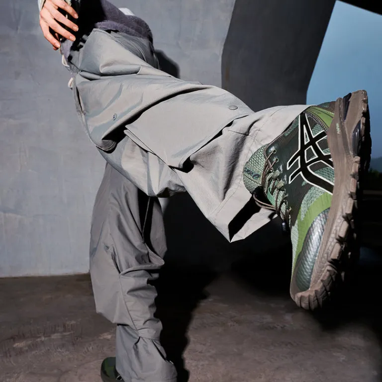 Asics Sneakers En Cuir|Baskets D'Extérieur*x SanSan Gear GEL-Terrain Bronze Green / Tarmac