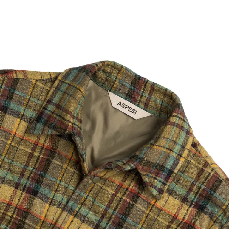 ASPESI Gilets*Build Shirt Check Oliva