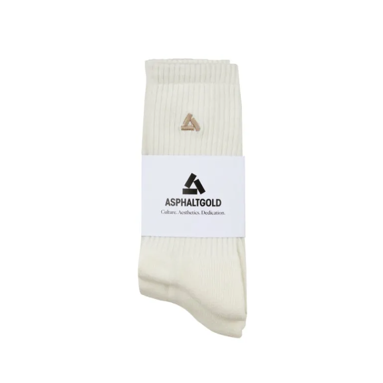 Asphaltgold Chaussettes*Crew Socks *2-Pack* Off White / Beige
