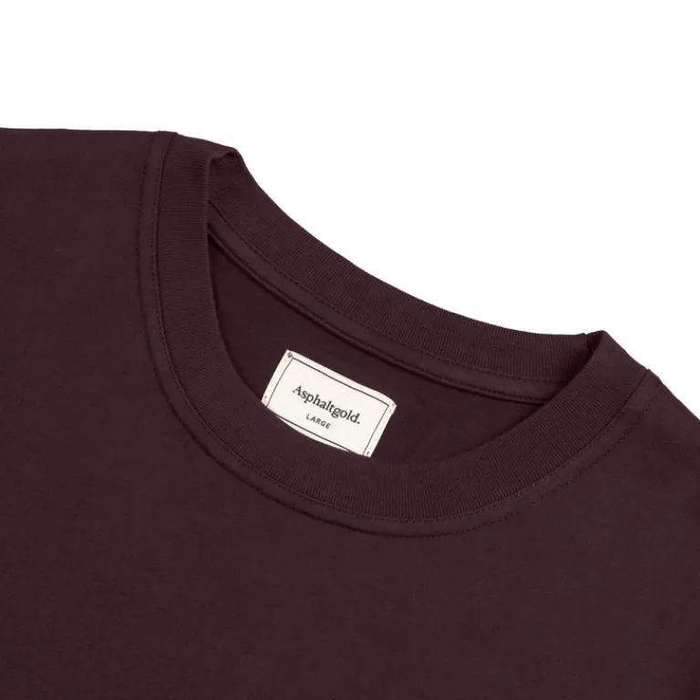 Asphaltgold T-Shirts*Essential Cotton T-Shirt Dark Bordeaux