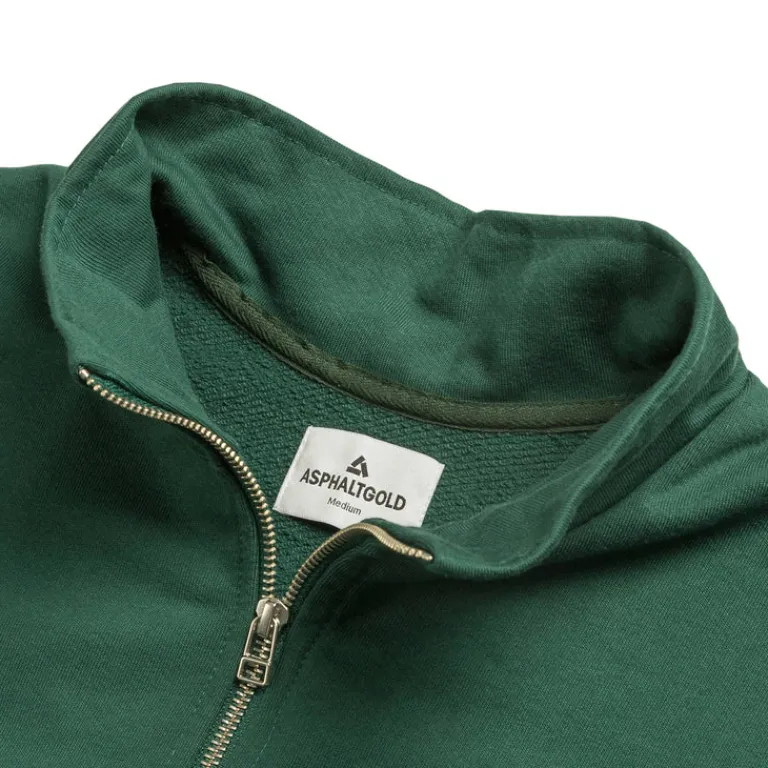 Asphaltgold Pullover*Essential Half Zip Sweater Racing Green