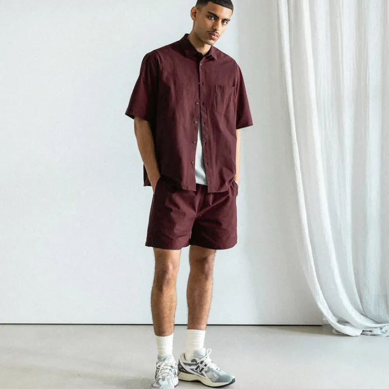 Asphaltgold Chemises*Essential Shirt Dark Bordeaux