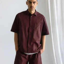 Asphaltgold Chemises*Essential Shirt Dark Bordeaux