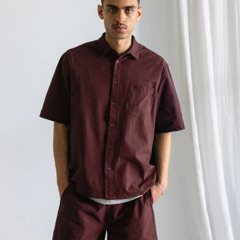 Asphaltgold Chemises*Essential Shirt Dark Bordeaux