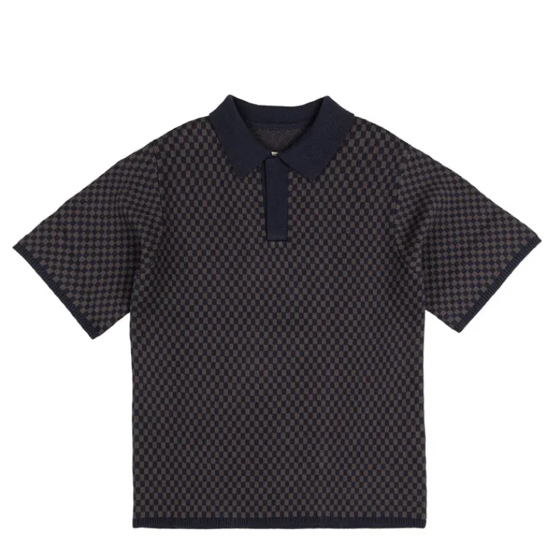 Asphaltgold Chemises*Knitted Shirt Blue/ Grey