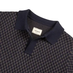 Asphaltgold Chemises*Knitted Shirt Blue/ Grey