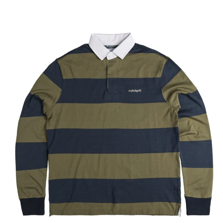 Asphaltgold Chemises**Never Enough.* Rugby Shirt Navy / Olive