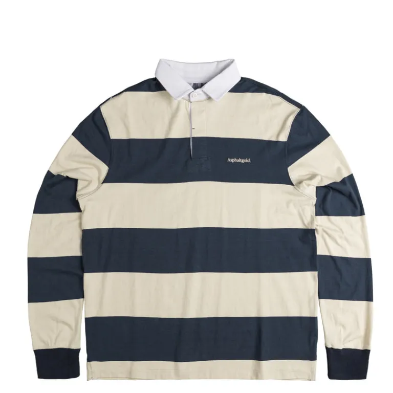 Asphaltgold Chemises**Never Enough.* Rugby Shirt Navy / Sand