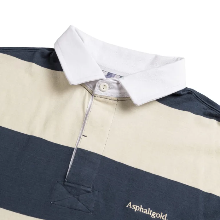 Asphaltgold Chemises**Never Enough.* Rugby Shirt Navy / Sand