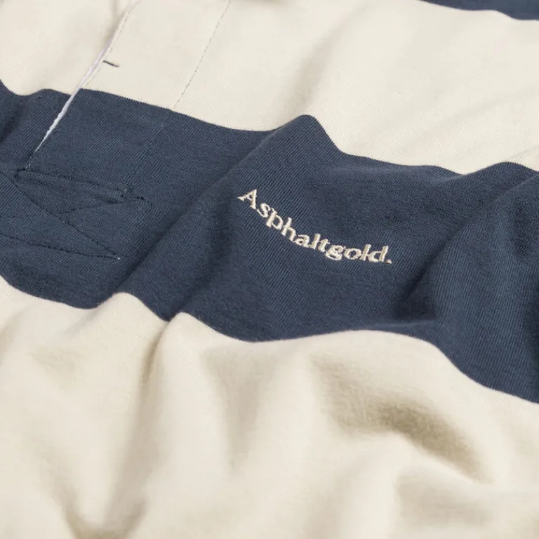 Asphaltgold Chemises**Never Enough.* Rugby Shirt Navy / Sand
