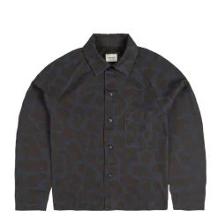 Asphaltgold Gilets*Overshirt Animal Print Blue / Phantom