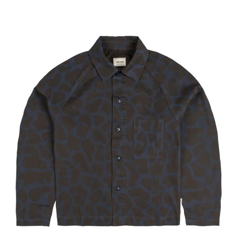 Asphaltgold Gilets*Overshirt Animal Print Blue / Phantom