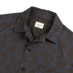 Asphaltgold Gilets*Overshirt Animal Print Blue / Phantom