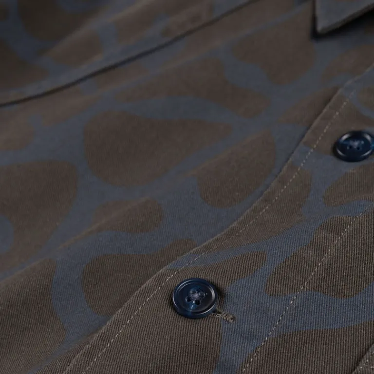 Asphaltgold Gilets*Overshirt Animal Print Blue / Phantom