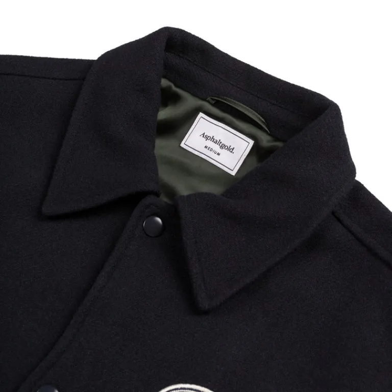 Asphaltgold Gilets*Third Place Varsity Jacket Navy / Marshmallow
