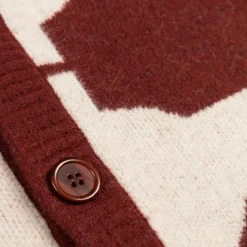 Asphaltgold Tricot*Third Place Wool Cardigan Burgundy / Marshmallow