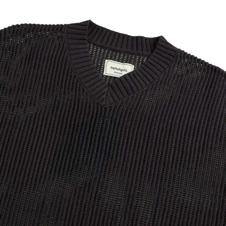 Asphaltgold Tricot|T-Shirts*Together Forever - Knit T-Shirt Black / Off-White