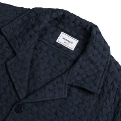 Asphaltgold Chemises*Waffle Shirt Navy