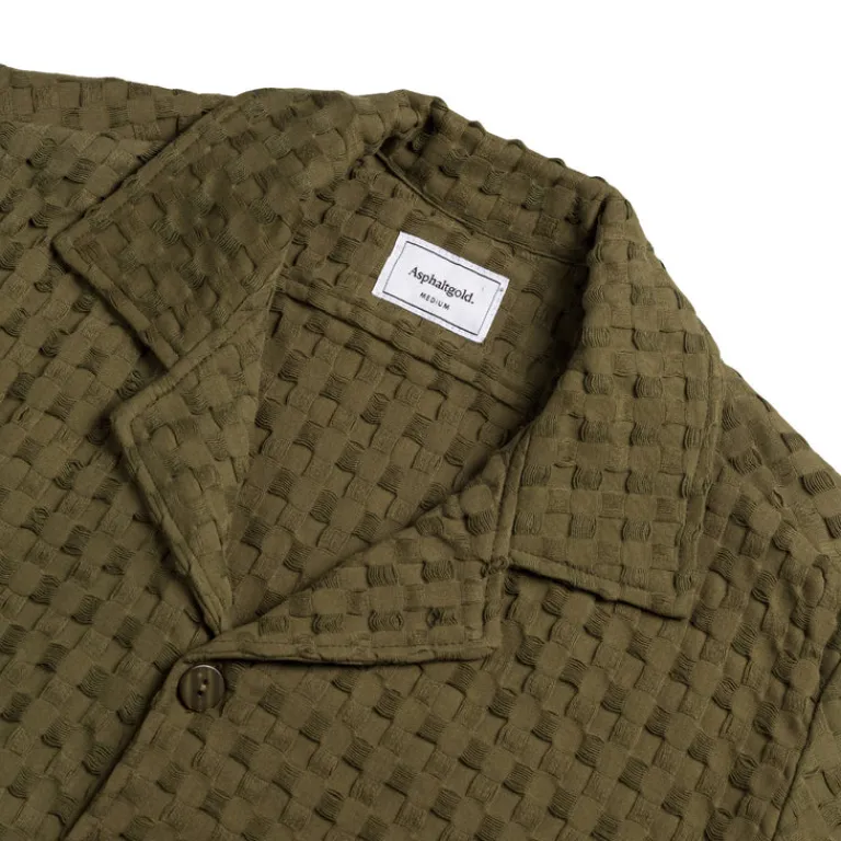 Asphaltgold Chemises*Waffle Shirt Olive