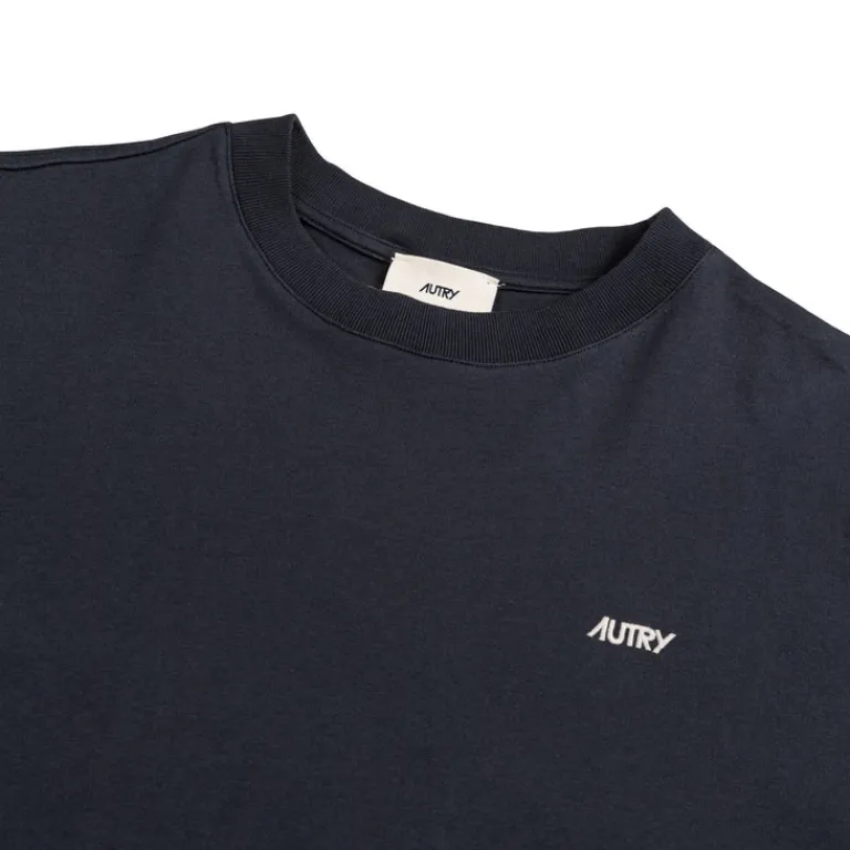 Autry T-Shirts*Embroidered Mini Logo T-Shirt Blue