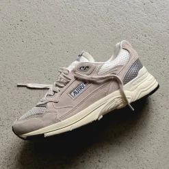 Autry Sneakers En Cuir|Chaussures De Running Retro*Hyperway *Suede / Mesh* Sand / Silver