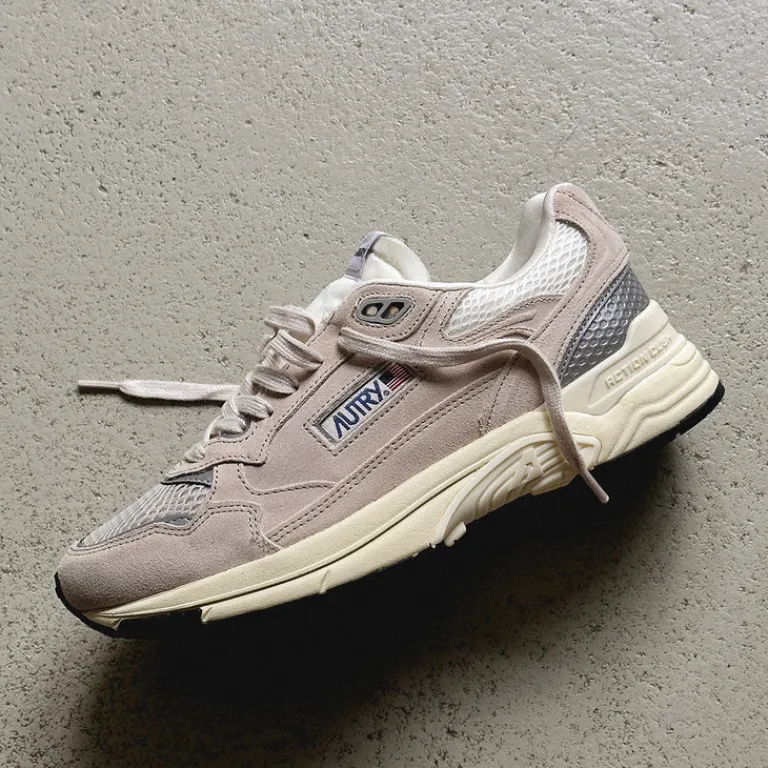 Autry Sneakers En Cuir|Chaussures De Running Retro*Hyperway *Suede / Mesh* Sand / Silver