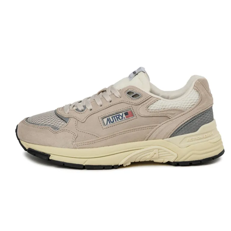 Autry Sneakers En Cuir|Chaussures De Running Retro*Hyperway *Suede / Mesh* Sand / Silver